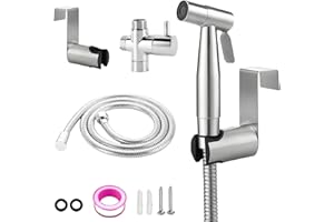 GOMETY Bidet doccetta a mano in acciaio inox, spruzzatore per WC, bidet, doccetta musulmana, in acciaio inox, per doccia e pannolini, kit con erogatore per rubinetto, tubo e gancio da parete
