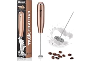 STYLANCE Mousseur à Lait électrique pour Café, Café au Lait, Cappuccino, Chocolat Chaud, Mini Fouet en Acier Inoxydable, Moteur Extra Fort et Alimenté par Batterie, Mélangeur (Gold)