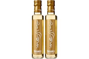 Messino Vit Balsamvinäger 250 ml 2-pack – Grekisk Vit Balsamico – Lagrad på Träfat – Elegant Mild Smak – Med Koncentrerad Druvmust – Premium Medelhavsvinäger