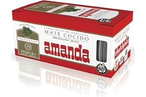 YERBOX Amanda Yerba Mate Tè Cocido Tradizionale 25 Bustina di Tè (75g) 🌿| La bevanda è ricca di vitamine e antiossidanti, accelera il metabolismo.🧉Non contiene zucchero 🇦🇷 Argentina