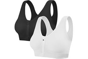 UMIPUBO Femme Soutien-Gorge de Sport Avant Zipper Push Up Bra Vest sous-vêtements de Sport Coussinets Amovibles pour Fitness Yoga Course