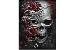 DCIDBEI Diamant Peinture Carré Complet Crâne DIY 5D Square Diamond Art Kit Carré Diamant Artisanat Toile Peinture avec Diamants Strass Kits De Broderie Arts et Artisanat Adultes Décoration Murale 30X40CM