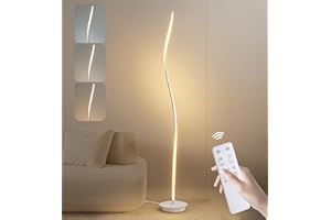 SENFAY Lampada da Terra Salotto, 30W Spirale Piantana LED Dimmerabile Moderna, Lampada da Pavimento con Telecomando, Lampada Soggiorno con Timer e Funzione Memory, Per Lettura, Camera da Letto, Ufficio
