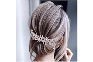 Dervivea Strass Matrimonio Pettine Capelli Grande Fiore Di Cristallo Pettine Capelli Foglia D'oro Rosa Pettinini Capelli Testa Lusso Sposa Pettine Capelli Decorativi Accessori Per Capelli Per Donne