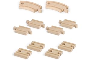 FFDHWU 10 Pieces Wooden Track, Children'S Toys, Toy Train Track, Construction Toys, Children'S Educational Toys