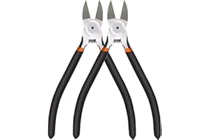 BOENFU Präzision Seitenschneider, 6 Zoll Elektronik Drahtschneider, Klein Ultrascharf Präzisionsschneide-Zange für Modellbau, Feine Drähte, Electronics, Kabelbinder, PCB, Schwarz, 2 Stück