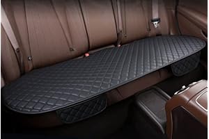 YUNZLAN Universal Leather Car Seat Cover/Protector, Front/Rear car cushion Car Seat Pad/mat with Non-slip Bottom,rear seat-black