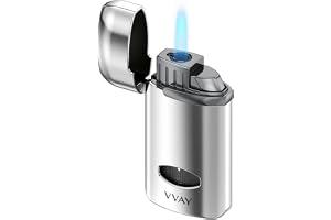 Jet Flame metalltändare, vindtät facklartändare butan gas påfyllningsbar, present till män och kvinnor (säljs utan gas)