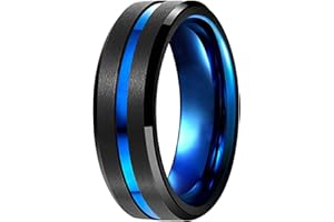 ESHIONER G23 Anillo de Titanio para Hombre Mujeres 8MM Plata/Azul/Oro/Negro Anillo Alianzas de Boda para Hombre Anillos de Compromiso Anillo de Amistad Anillo de Compromiso Anillo de Boda Talla11.5-30