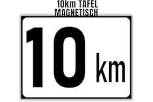 GENERISCH km Tafel Bauartengeschwindigkeit magnetisch | kmh Tafel für Traktor Anhänger oder Oldtimer (10km)