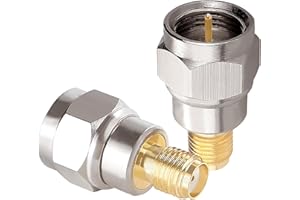 KUOQIY 2 PCS F Type Male to SMA Female Connector, F to SMA Coax Adapter, for RF Application WIFI Antenna FPV Drone Extension Cable Wireless LAN Devices