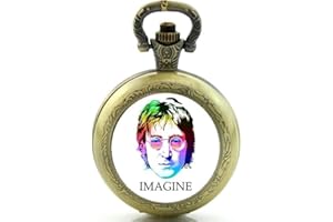 Products Just4U Gift Boxed John Lennon Quartz Pocket/Necklace Watch - Free Spare Battery