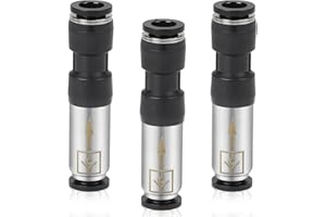 EFUTURETIME 3 x Valvola di Ritegno Pneumatica da 8 mm, Valvole di Non Ritorno Unidirezionale Raccordi in Acciaio Inossidabile per Collegamento Rapido di Linee dell'Aria