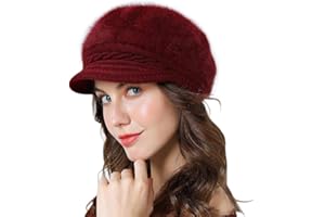 Lachi Ladies Winter Hat Beret Thermal Baker Boy Newsboy Cabbies Hat for Women Knit Beanie Cabbie Cap Visor Warm Skullcap Knitted