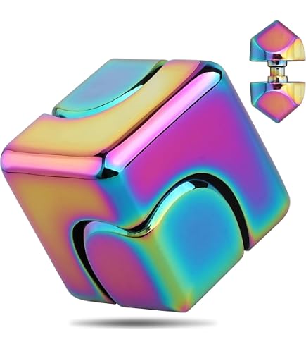 JINJUMEI Fractal Fidget Hexagon – Jouet Sensoriel 3D – Hexagones Rotatifs – Anti-Stress, Anti-Anxiété – Impression 3D – Bleu/Rouge/Jaune – Portable