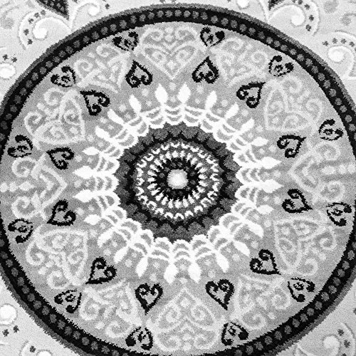 Designer Teppich Mit Glitzergarn Kurzflor Gemustert Grau Schwarz Anthrazit Weiß, Grösse:120×160 cm - 2