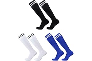 MIVAIUN 3 Paia Calze da Calcio per Bambini, Calzini Sportivi Lunghi Calzini da Allenamento Alti Ginocchio per Calcio, Pallacanestro, Rugby, Corsa, per Ragazzi e Ragazze 5-12 Anni