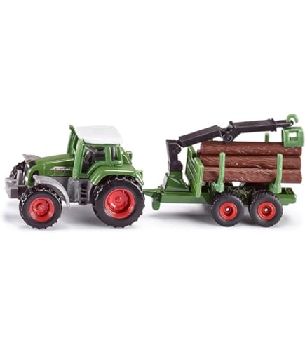 Spaccalegna Giocattolo SIKU 1:32 - Con 10 Tronchi, Metallo E Plastica, Verde, Per Trattori Farmer - Foto 5