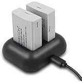 ENEGON Ersatzbatterie (2er Pack) und Rapid Dual Ladegerät für Canon LP-E5 und Canon EOS Rebel XS, Rebel T1i, Rebel XSi, 1000D