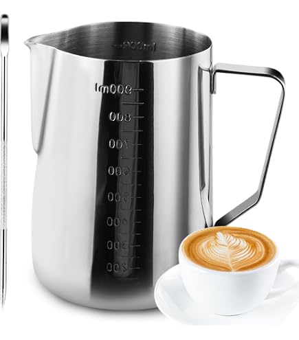 Brocca Latte Inox 304 Per Caffè Brocca Schiumalatte In Acciaio Inox Con Coperchio, Brocca Lattiera Acciaio Inox