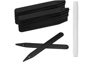 KINGLAKE 100 Pièces 15CM Etiquette Pour Plante, Suspendable Etiquettes Jardin Exterieur,Etiquettes Semis Réutilisable,Etiquette Plantation Potager-Noir