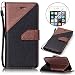 Produktbild LG Stylus 2 Hülle,LG LS775 Leder Case,Sunroyal PU Leder Brieftasche Schutzhülle Tasche Handyhülle Schutz Hüllen im Bookstyle Ledertasche mit Stand Funktion Kartenfächer Magnetverschluss Magnet Etui Schale Schutzhüllen,Retro Schwarz Braun Muster Entwurf Flip Klapp Cover Tasche mit Strap Kartensteckplatz Hinterschale Kartenschlitz mit Silikon Kratzfest für LG Stylus 2 LS775/LG G Stylo 2 + HD Super Klare Displayschutzfolie