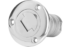 FAFEICY 38mm/1.5in Boat Deck Fuel Filler, Stainless Steel Marine Gas Caps with Keyless Cap, Water Injection Port, Motorhome Water Filler Cap for Boats Trucks Caravans Trailers(Diesel)