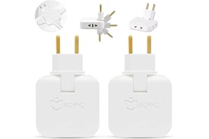 BIORYC ® [Pack 2] Ladron Enchufes Plano | Enchufe Plano Pared Extraplano de 3 Tomas Giratorio 180º | Ladrón Enchufe | Enchufes Planos Detras Muebles | Ladron Enchufe | Ladrones para Enchufes