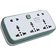 saffron SF 651 / SF331 - Multi Plug Extension Socket Adapter 5 Way Electrical Power Extender Outlet Adaptor for Home, Office, Kitchen 2500W with 3-13 AMP outlets and 2-2 pin Europlugs.