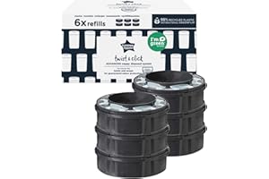Tommee Tippee Twist & Click Advanced, Wkłady wymienne do kosza na zużyte pieluchy, z antybakteryjnej folii GREENFILM pozyskanej ze zrównoważonego źródła; 6 X Wkłady do kosza na pieluchy