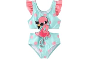 PATPAT Traje de baño de una pieza para niña con corte de estilo - Modeste traje de baño para 2-6 años