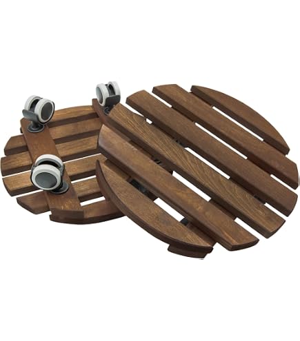Esschert Porta Pianta Rotondo Su Ruote - Stile Antico, 29.1 Cm - 2