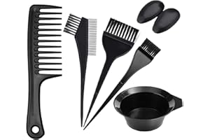 KEAIDUO 7pcs Hair Dye Coloring Kit, Hair Tinting Bowl, Dye Brush, Ear Cover, Wide Tooth Comb DIY Hair Dying Brush and Bowl Set for Home Salon