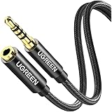 UGREEN 3.5mm Audio Mic Extension Cable Aux Headphone Extender 4-Pole TRRS Jack Plug Lead Stereo Male to Female Cord Compatibl