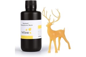 ELEGOO Standardowa Żywica Fotopolimerowa do Drukarki 3D, Żywica Utwardzająca UV LCD 405nm Żywica do Drukarki 3D do Drukowania 3D LCD/MSLA/DLP 1000g Żółty