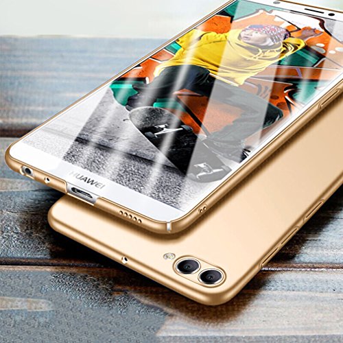Custodia Huawei P Smart, EasyBee PC Shell Duro Case Ultra Sottile [Anti-Graffio] [Anti-Impronte] Metal texture Protezione Cover per Huawei P Smart/Enjoy 7s, Oro
