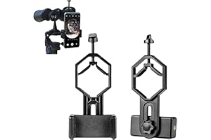GNHG Smartphone Adaptateur Universel Digiscoping Adapter Rotatif 360° pour Jumelles, Monoculaire, Trépied, Microscope et Télescope Astronomique, pour iPhone, Samsung, Moto