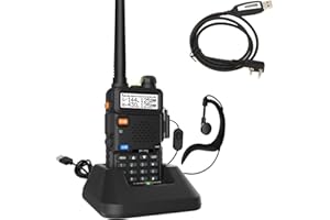POFUNG Talkie Walkie BF5RUV Radio à Distance VHF 144-146mhz UHF 430-440mhz Chargeur USB à Distance Radio bidirectionnelle W/câble