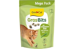 GimCat Gräsbits – spannmålsfri och vitaminrik kattmellanmål med äkta gräs – 1 påse (1 x 425 g)