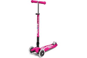 Micro® | Maxi Deluxe Plegable LED | Patinete 3 Ruedas Niños | Altura Regulable | Ruedas con iluminación LED | Rodamientos ABEC9 | 5-12 Años | Niños y Niñas