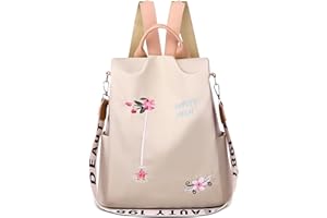 DORRISO Mochila de Mujer Lindo Nylon Bolso Anti-Robo Bolsa de Viaje Bolsa Gran Capacidad Ligera Vacaciones Bolsas de Hombro Backpack Mochila de Señoras Marrón