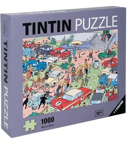 Tintinimaginatio Tintin puzzle, drinking his tea + Poster 48x67cm