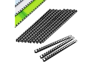 Hazrcvr Spiralbindung 20 Stück Plastikbinderücken 14 mm Kunststoff Spiralbindung Spiralbindegerät Bindekämme aus Kunststoff Binderücken Plastikbindeset Binderücken für Plastikbindung 21 Ringe