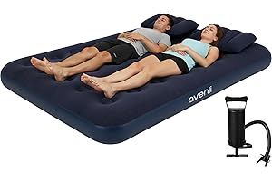 ‎AVENLI AVENLI Luftmatratze Luftbett Camping Set mit 2 Kissen und Pumpe für 2 Personen 191x137x22cm aufblasbare Matratze Gästebett weiche Liegefläche mit beflockter Oberfläche Reise-Bett für Camping & Zuhause