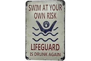 SAGASAVE Metall-Blechschild mit Pool-Warnung und Schwimmbadregeln - Sicherheitsschild für Planung und Warndekoration im Freien, Bauernhof (06)