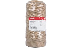 Rayher 4200431 Cordone juta, 6-x, 6mm ø, naturale, rocchetto 35m