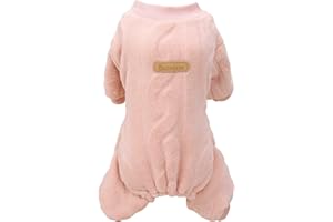 Izefia Suéter para Perro Ropa de Lana de Vellón Sudadera Cálida de Invierno Mono de 4 Piernas Pijama Suéter con Estampado de Torsión para Perro Pequeño Gato Mediano