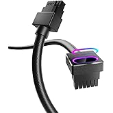 AsiaHorse Hydrus 16 Pin GPU ARGB Uzatma Kablosu B Tipi Siyah EKRAN KARTI İ&Ccedil;İN 50CM