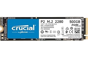 Crucial P2 CT500P2SSD8 SSD Interno, 500GB, fino a 2400MB/s, 3D NAND, NVMe, PCIe, M.2, Unità a stato solido