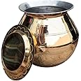 Brass Pongal Pot with Lid | Handi | Pongal Cooking Pot | pongal Pot | Pongal panai | Gundu | Cooker | Pongal panai Aandi Multipurpose Cooking Pot Brass (3.5 Litre)